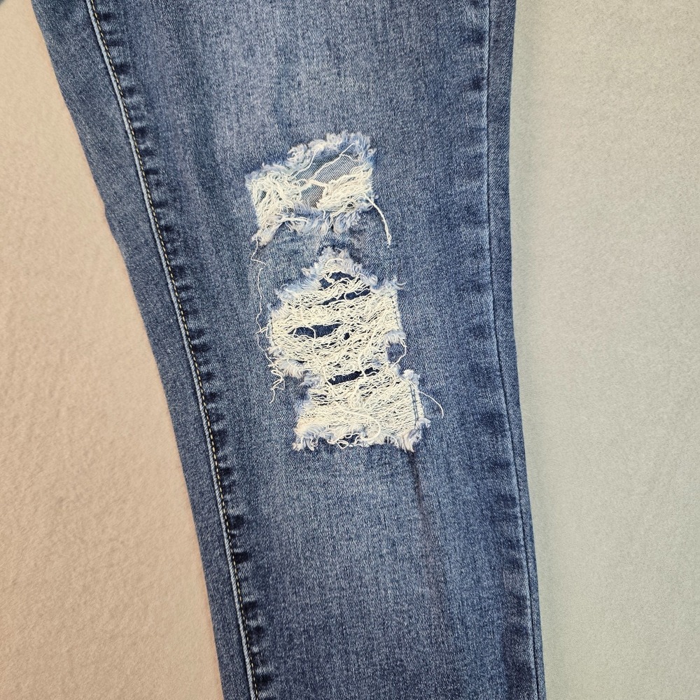 SO High Rise Jegging Jeans Juniors 15/32 Distressed Skinny Stretch Denim Y2K - Picture 5 of 9